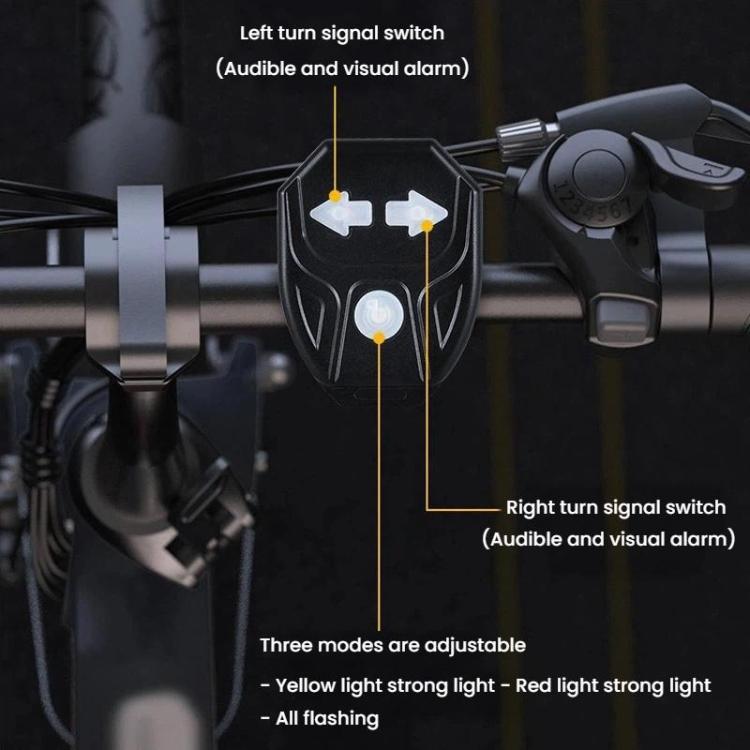Handlebar remote for bike turn signals with left and right audible/visual switch controls
