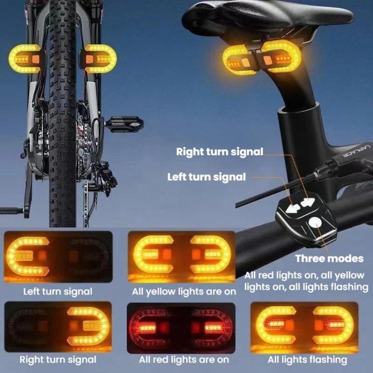 Bike turn signal lights in three modes, with amber and red indicator patterns