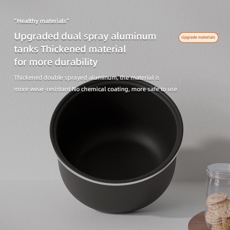 Black nonstick inner cooking pot for electric rice cooker, close-up