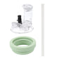 Replacement dual drink lid with clear spout and green silicone base, dustproof cover