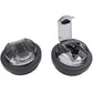 Black replacement dual drink lid set with clear lid cover and straw spout