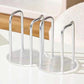 Silver acrylic cup holder for paper cups with four slots and clear ridged base