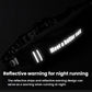 Black waist pack with reflective stripe on front strap for night visibility.