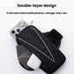 Reflective waterproof armband phone bag, black, double-layer design with open interior