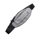 Grey reflective waterproof waist pack with front zipper and adjustable waist strap