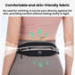 Black reflective waist pack with zippered pocket, elastic fabric fit for comfort