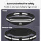 Black reflective waist pack with bright light strip, zippered pocket, and adjustable belt