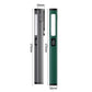 USB rechargeable pen clip work light, shown in gray and dark green, 115mm size