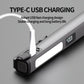 Rechargeable pen clip work light with Type-C USB charging cable, gray body close-up