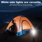 Rechargeable pen clip work light shining a bright white beam outdoors