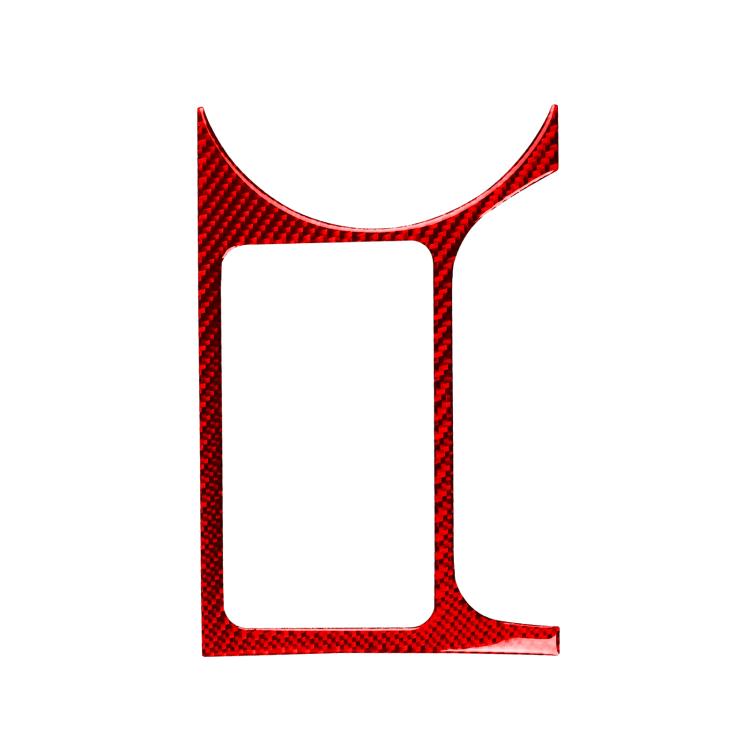 Red carbon-fiber cupholder frame sticker for left-hand drive vehicle interior