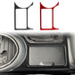 Carbon-fiber cupholder frame stickers, black and red, for left-hand drive