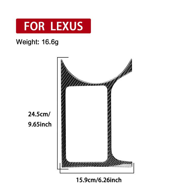 Carbon-fiber cupholder frame sticker with size markings, left-hand drive