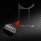 Red carbon-fiber cupholder frame sticker with texture detail, left-hand drive