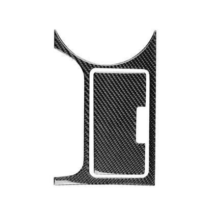 Black carbon-fiber style cupholder sticker insert with rectangular cutout