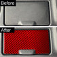 Red carbon-fiber cupholder tray sticker with small slot opening