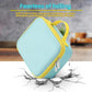 Light blue EVA carrying bag with yellow zipper, padded shell and side handle