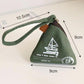 Green zongzi-shaped canvas coin purse, 10.5cm x 9cm, with loop strap