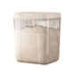Transparent plastic cereal storage bucket with white press flip lid, empty compartments