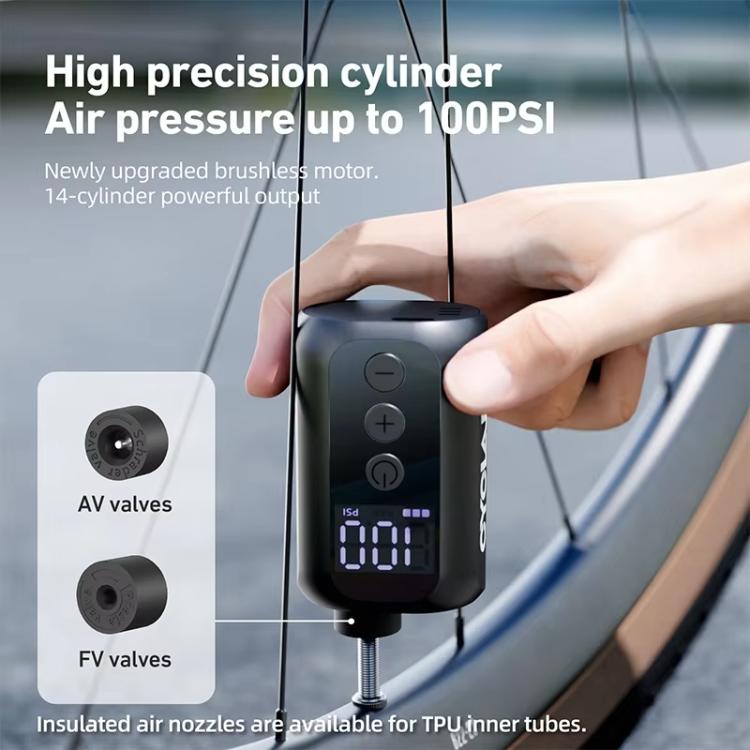 Electric mini air pump with nozzle and valve adapters for inflating tires