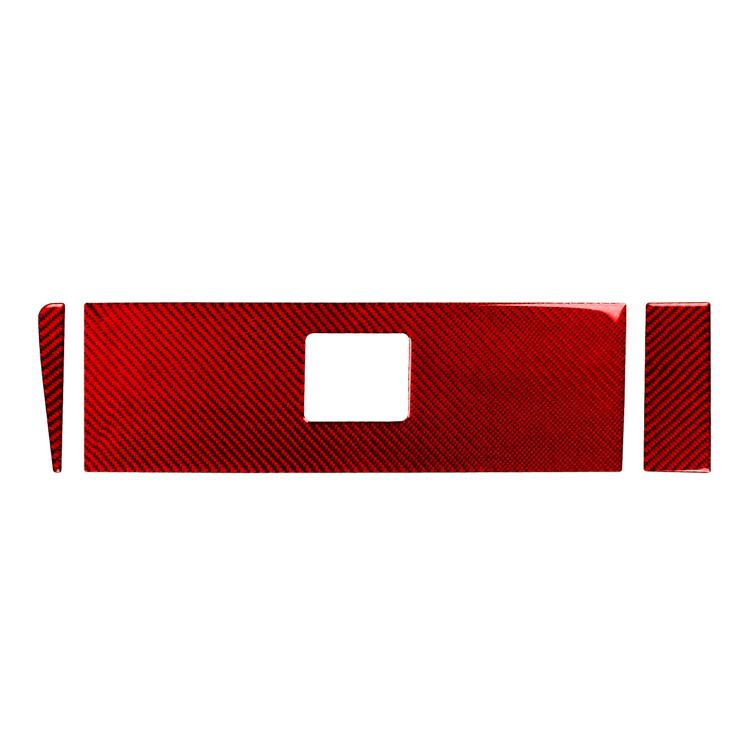 Red carbon-fiber look interior panel sticker set, 3-piece passenger side (LHD).