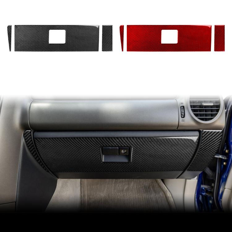 3-piece interior panel sticker set with black and red carbon-fiber look panels.