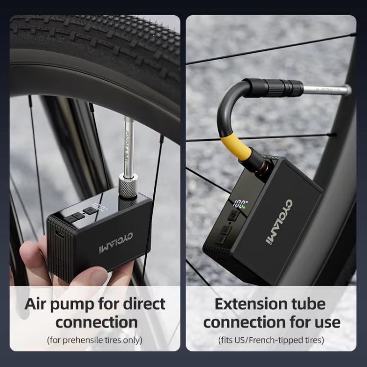 Portable electric bike air pump with extension tube and direct-fit nozzle, AM6Pro