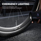 Mini electric air pump with built-in LED emergency light near bicycle tire