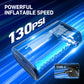 Portable electric air pump with Type-C charging and 130 PSI power graphic
