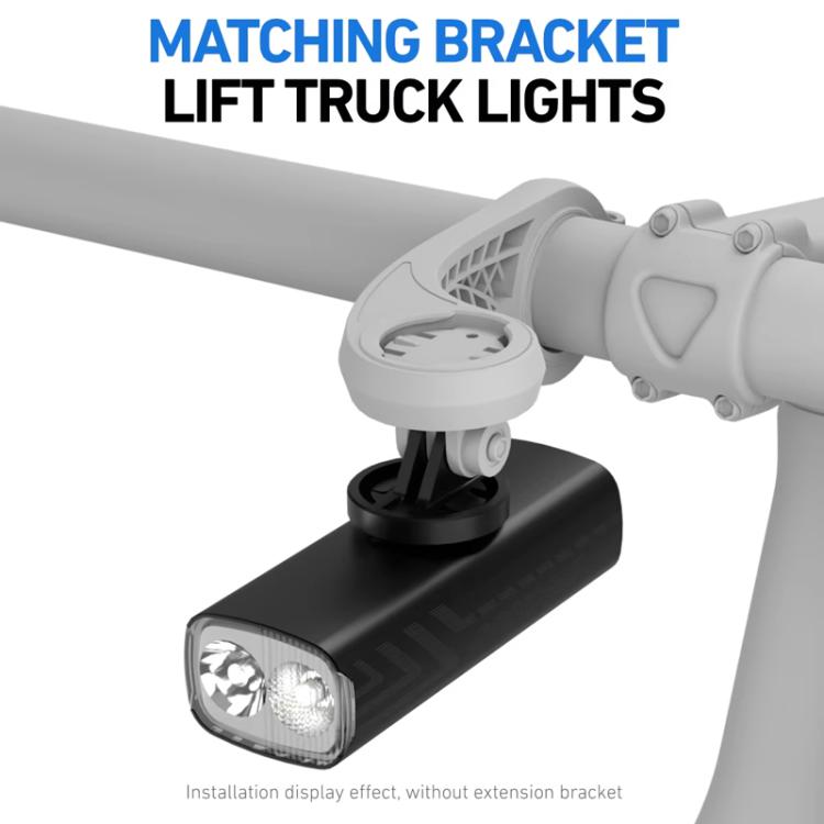 Rechargeable bike headlight installed on handlebar with included mounting bracket