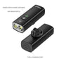 Rechargeable bike headlight set with charging port on rear battery housing