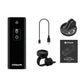 Bike headlight kit: rechargeable light, handlebar mount, charging cable, and accessory box