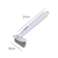 White handheld tile cleaning spray brush with stiff bristles and purple accent pad