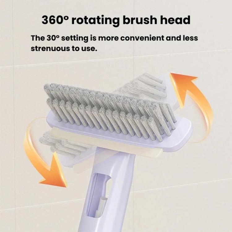 Purple spray brush with 360° rotating head and gray bristles