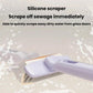 Lavender spray brush with silicone scraper edge and bristles for dirty water