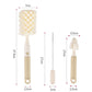 Sponge bottle brush set with two straight handles, long and short sizes