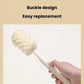 Cream sponge cup brush with buckle-style replaceable head and straight handle