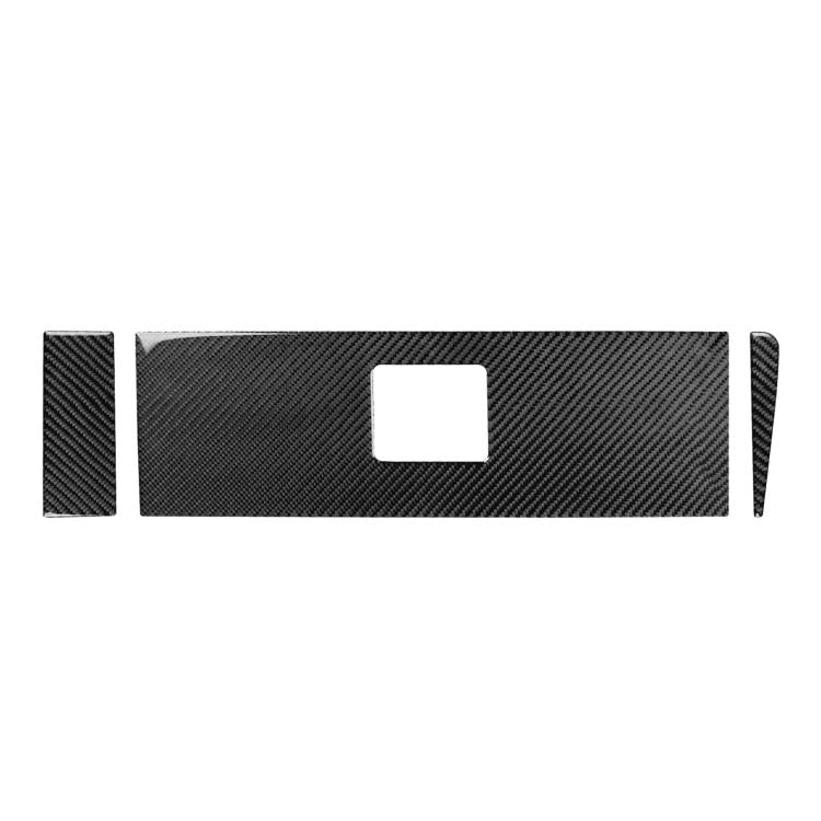 Carbon-fiber patterned interior panel sticker set, black and dark gray, 3 pieces
