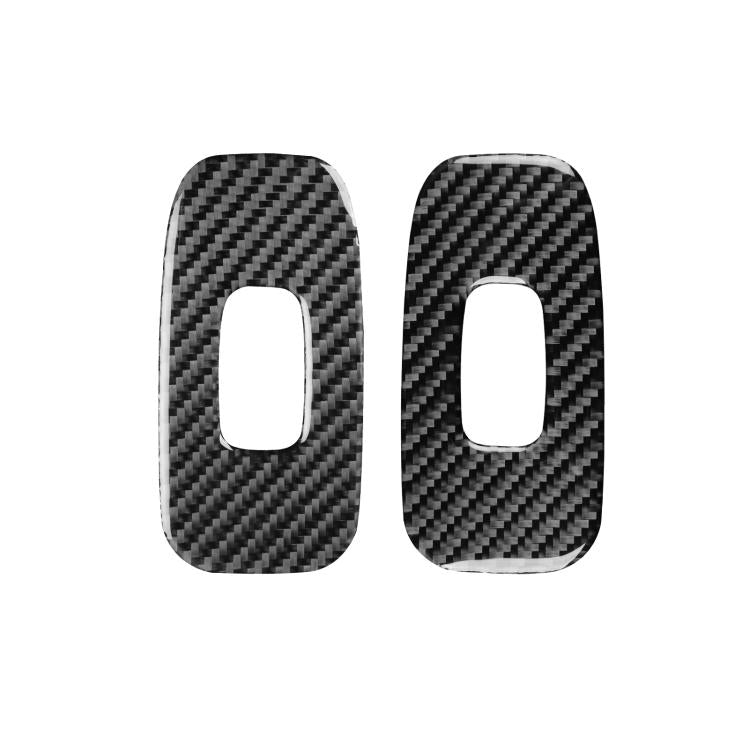 Set of 2 black carbon-fiber lift panel stickers with rectangular cutouts for door handles