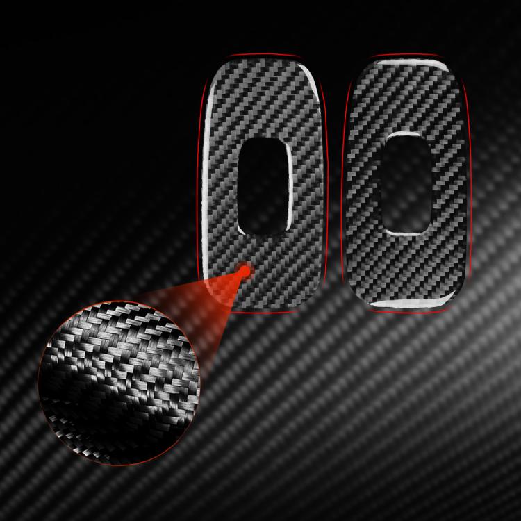 Black carbon-fiber lift panel stickers with matching oval cutouts, 2-piece set