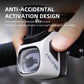 Bicycle headlight flashlight with anti-accidental lock button on top control area.