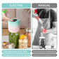 Electric vacuum sealer shown for jar sealing, teal and pink