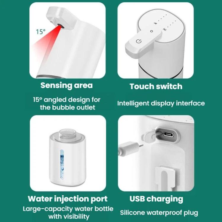 Wall-mounted Smart Sensor Electric Soap Dispenser, White Foam Version, White Dropper Version, Black Foam Version, Black Dropper Version