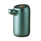 Automatic water bottle pump dispenser, dark green metallic body with angled outlet nozzle