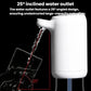 Automatic water bottle pump dispenser, white showing angled water outlet stream