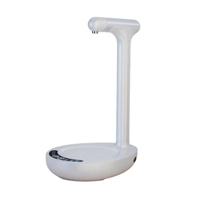 White electric water dispenser pump with tall spout and round base