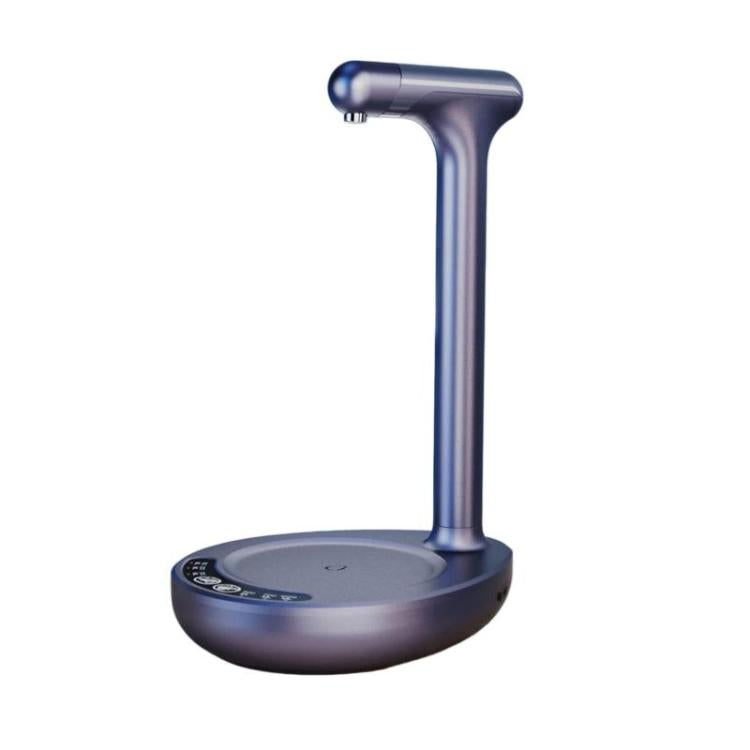 Grey electric water dispenser pump with tall spout and round base