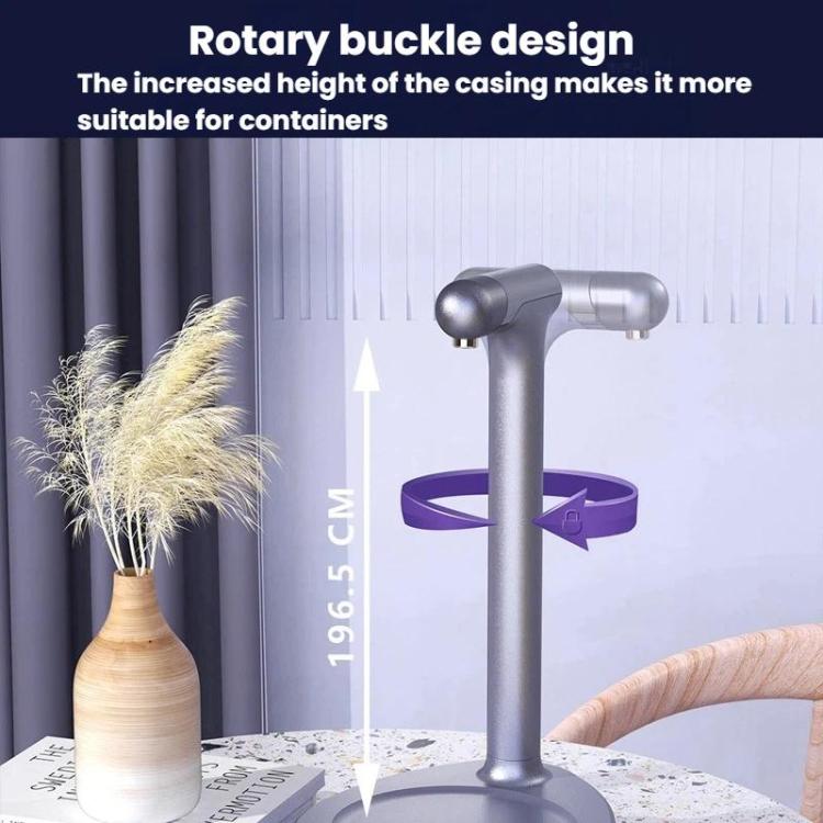 Grey electric water dispenser pump with rotary base ring for different bottle sizes