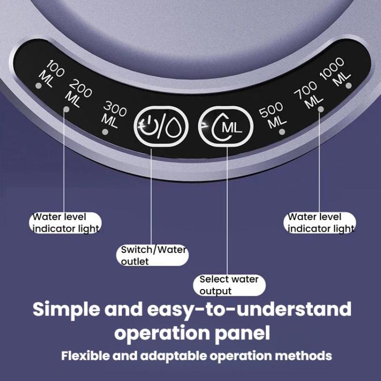 Grey water dispenser pump control panel with water level indicators and ML lights