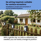 Black solar clip-on fence light on a wooden fence, no wiring required
